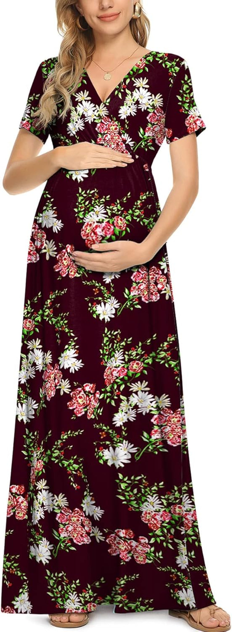 Maternity Maxi Wrap Dress for Women