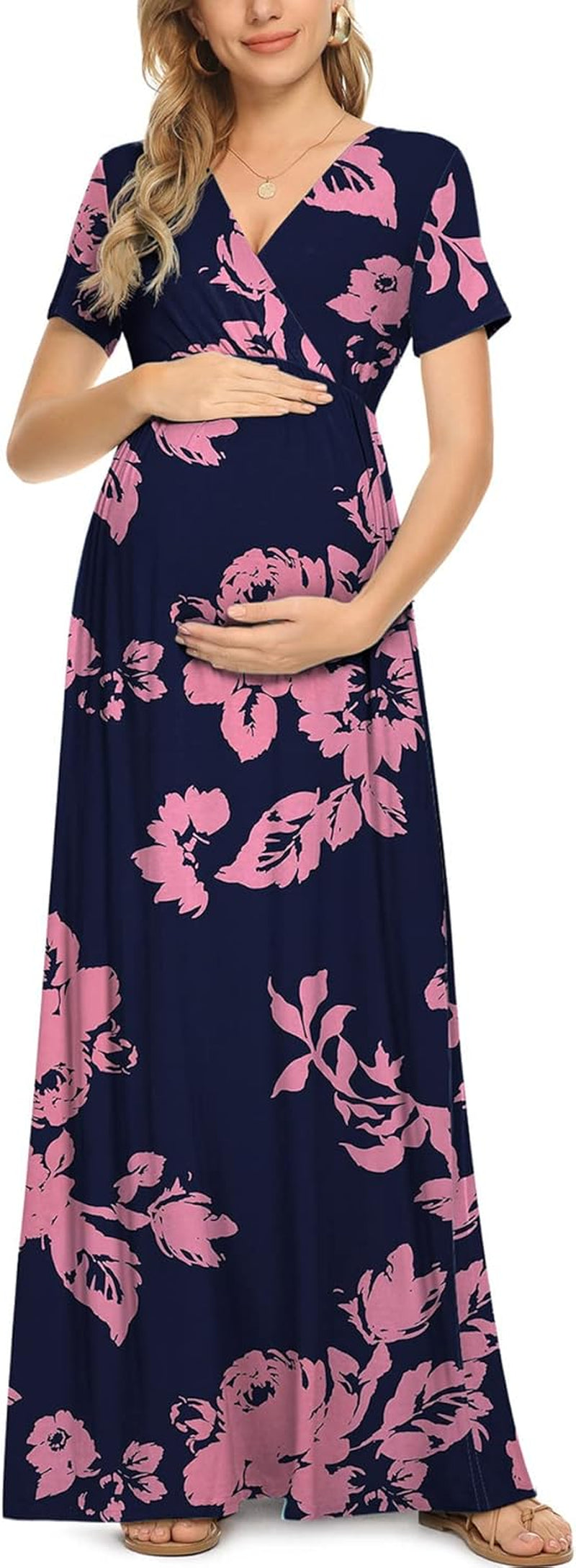 Maternity Maxi Wrap Dress for Women
