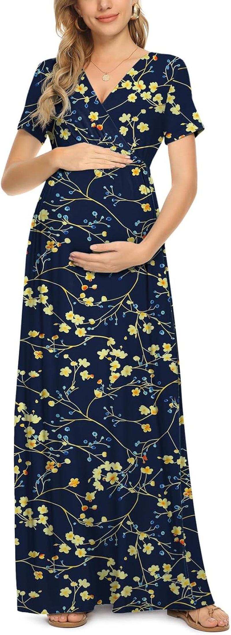 Maternity Maxi Wrap Dress for Women