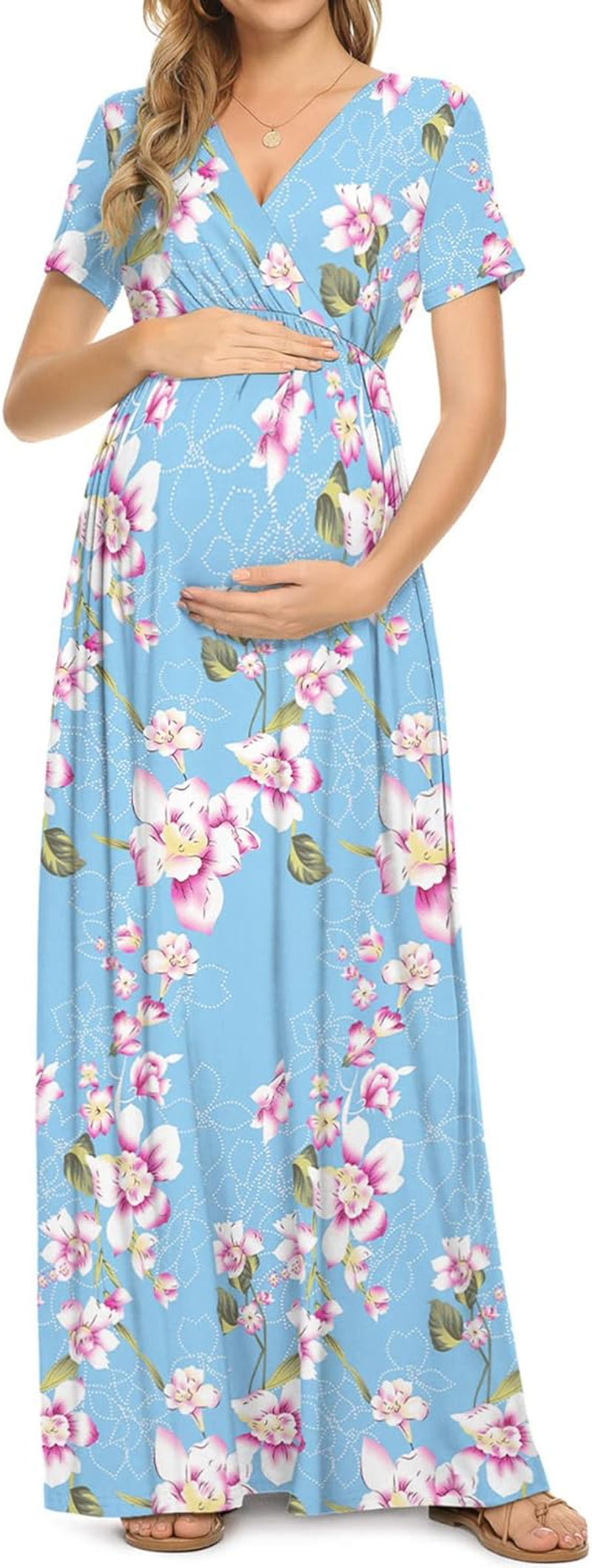 Maternity Maxi Wrap Dress for Women