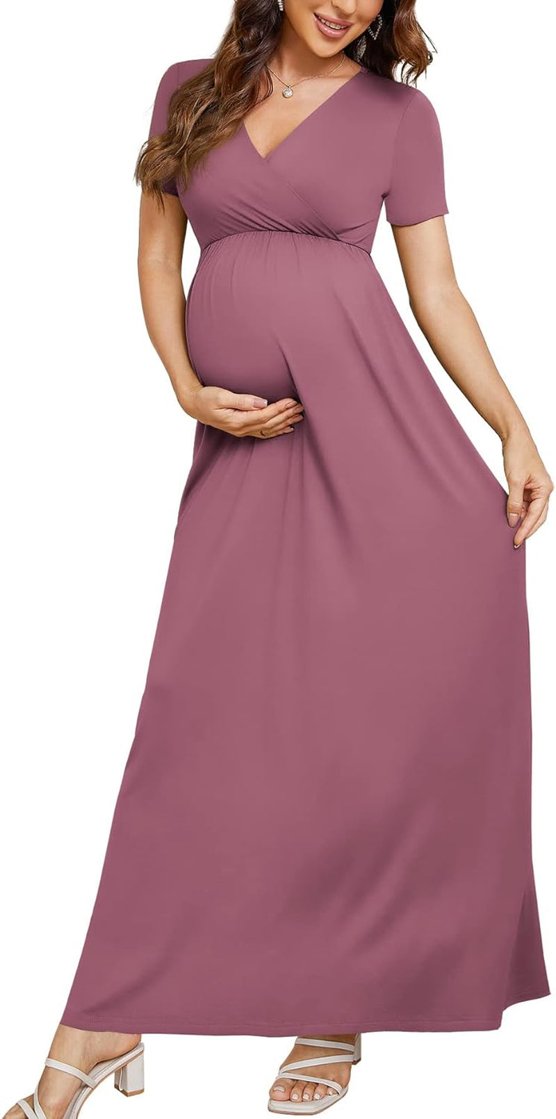 Maternity Maxi Wrap Dress for Women