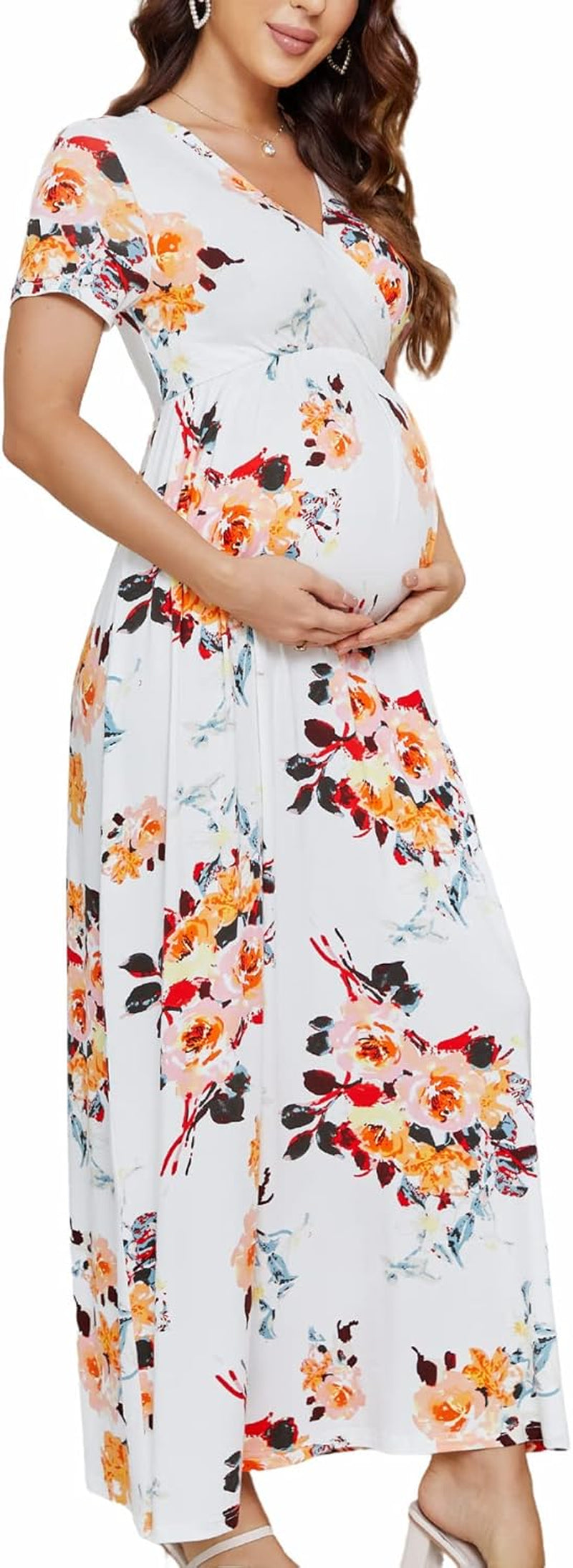 Maternity Maxi Wrap Dress for Women