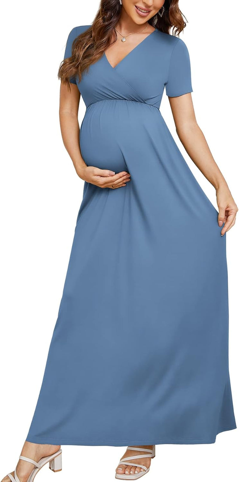 Maternity Maxi Wrap Dress for Women