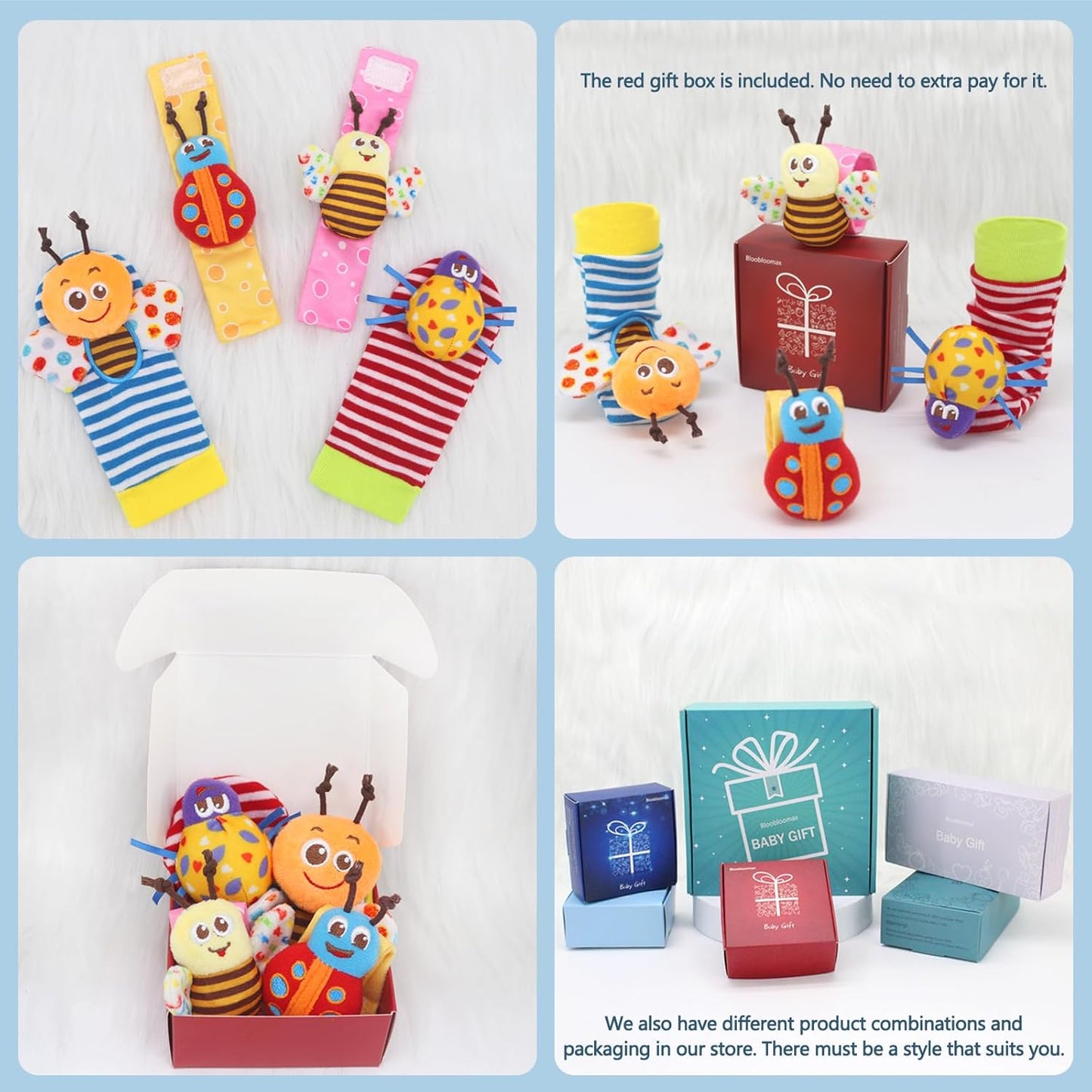 Baby Rattles Gift Set – Hand & Foot Toys for 0–12 Months