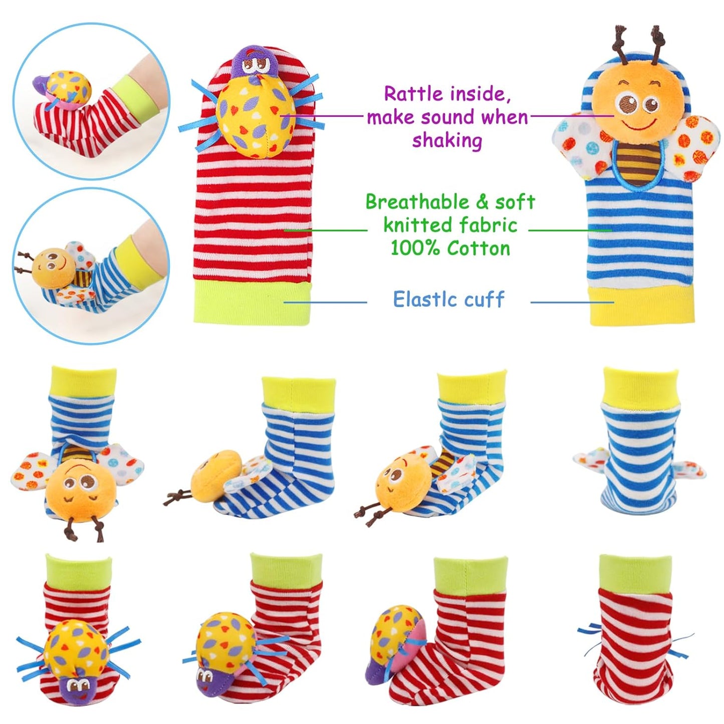 Baby Rattles Gift Set – Hand & Foot Toys for 0–12 Months