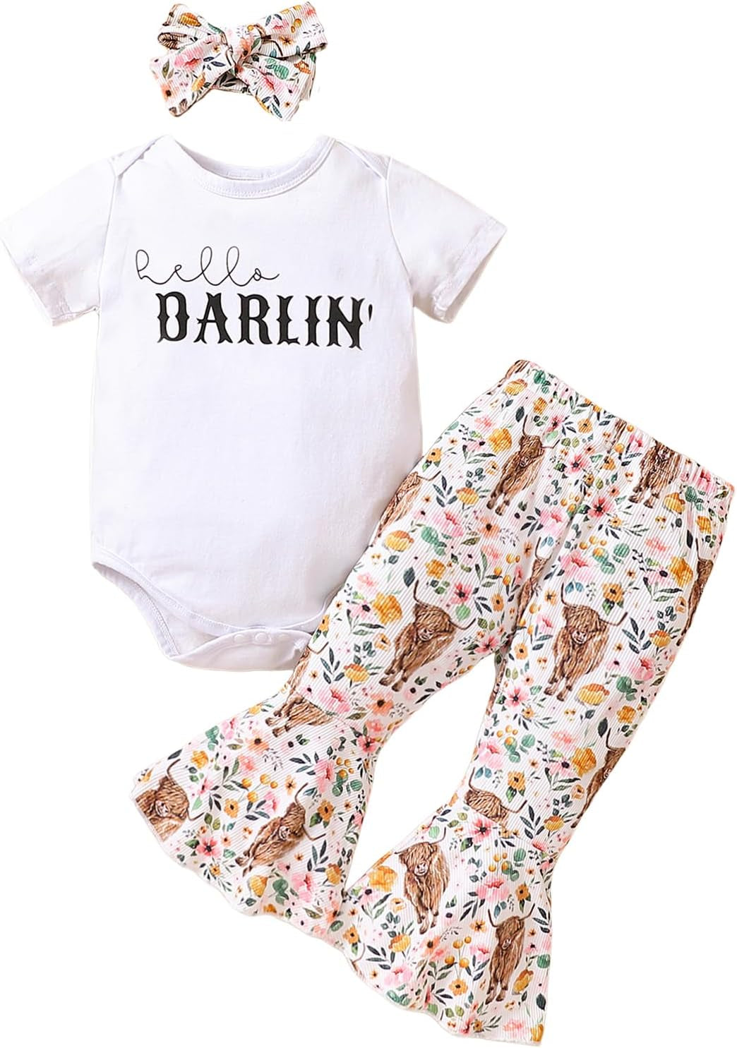 Baby Girl Clothes Ruffle Romper Pants Outfit Set