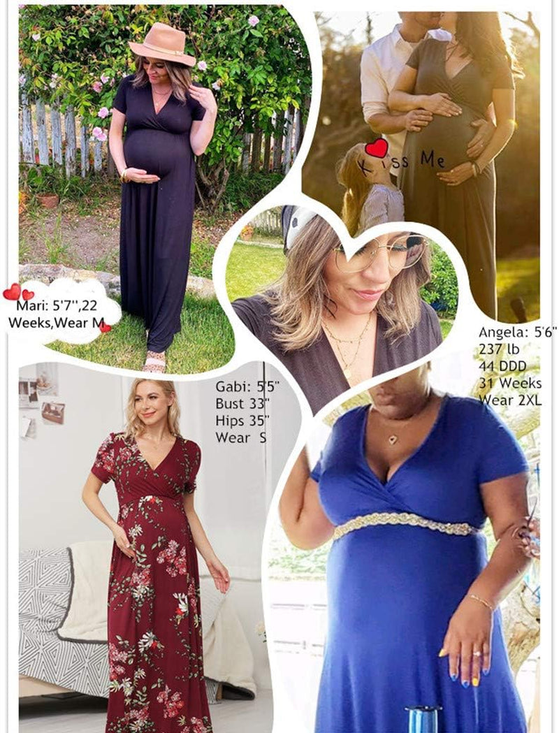 Maternity Maxi Wrap Dress for Women