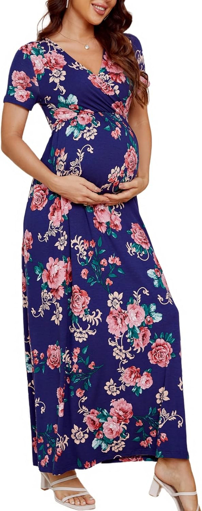 Maternity Maxi Wrap Dress for Women