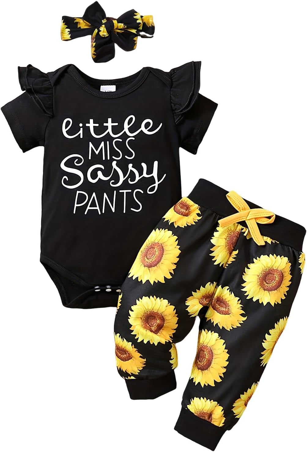 Baby Girl Clothes Ruffle Romper Pants Outfit Set