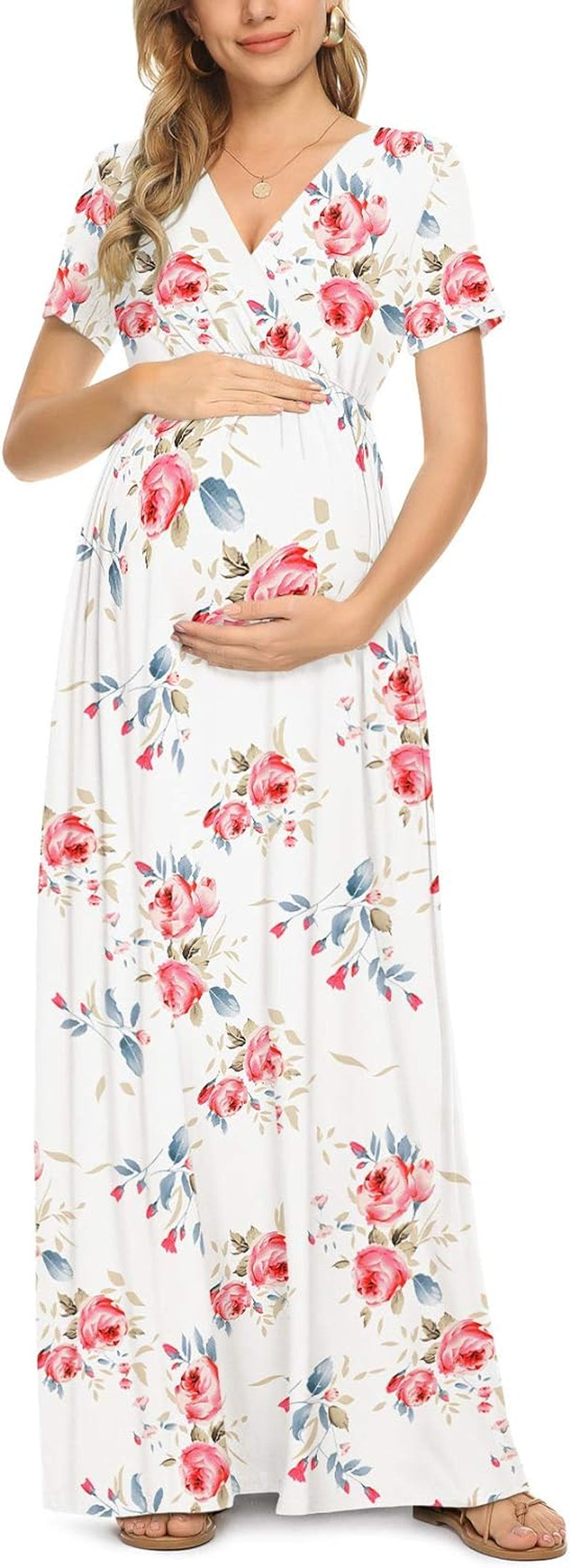 Maternity Maxi Wrap Dress for Women