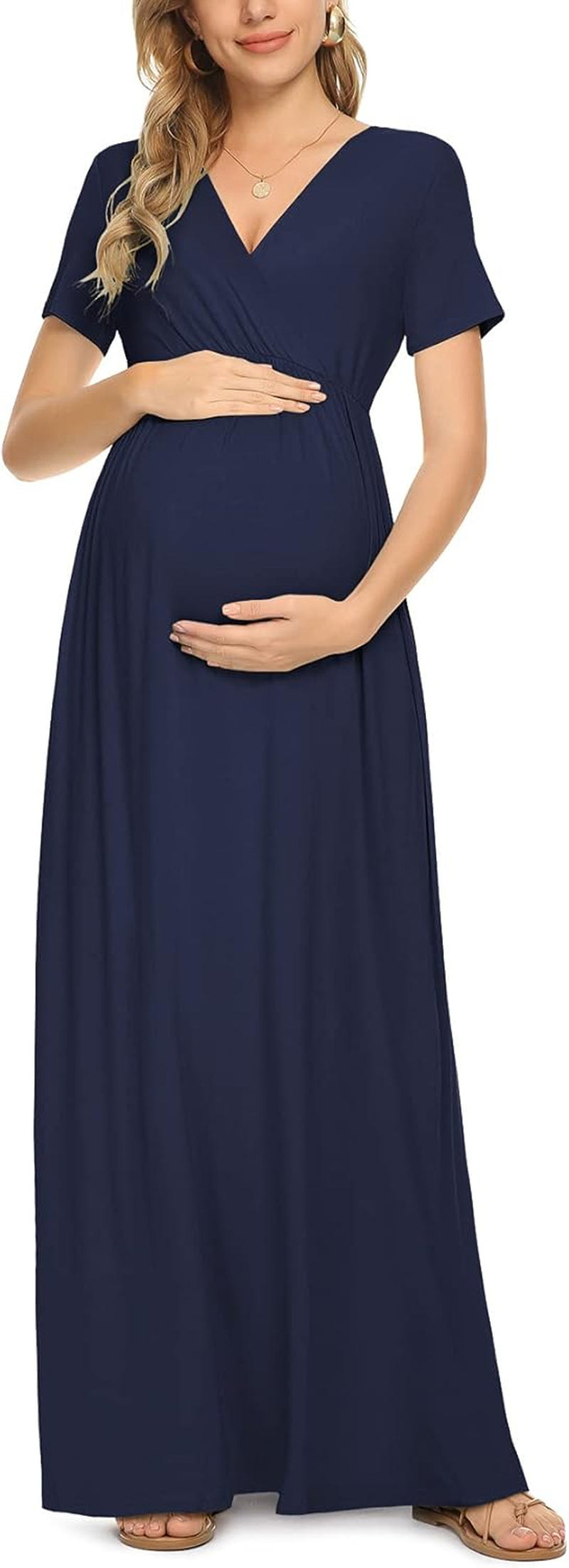 Maternity Maxi Wrap Dress for Women