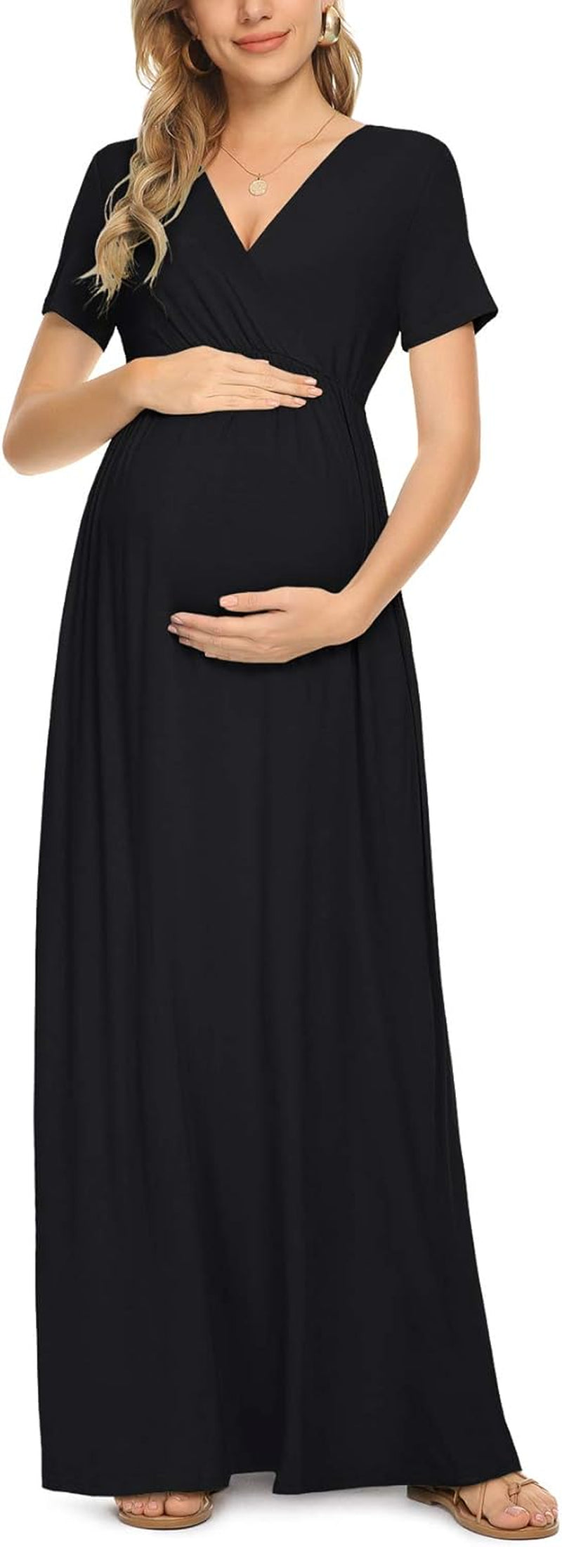 Maternity Maxi Wrap Dress for Women