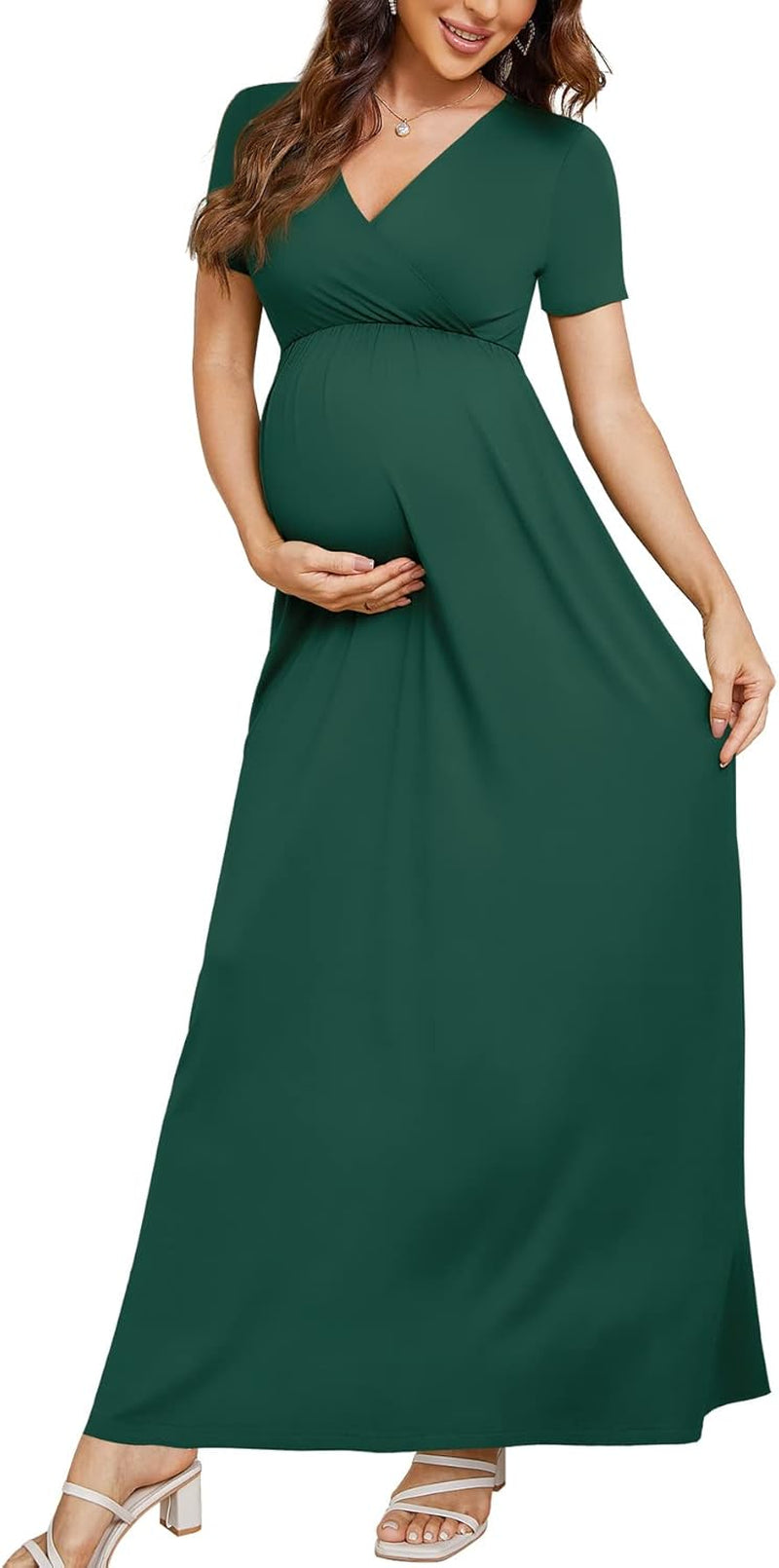 Maternity Maxi Wrap Dress for Women