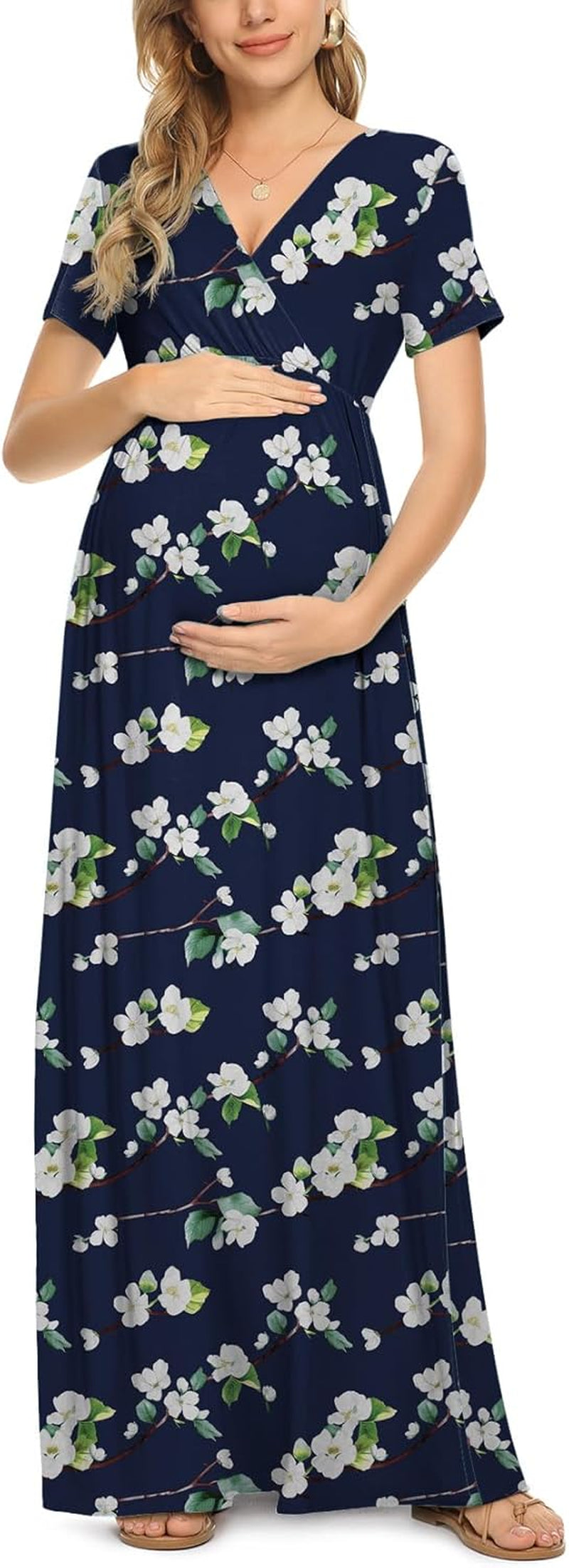 Maternity Maxi Wrap Dress for Women