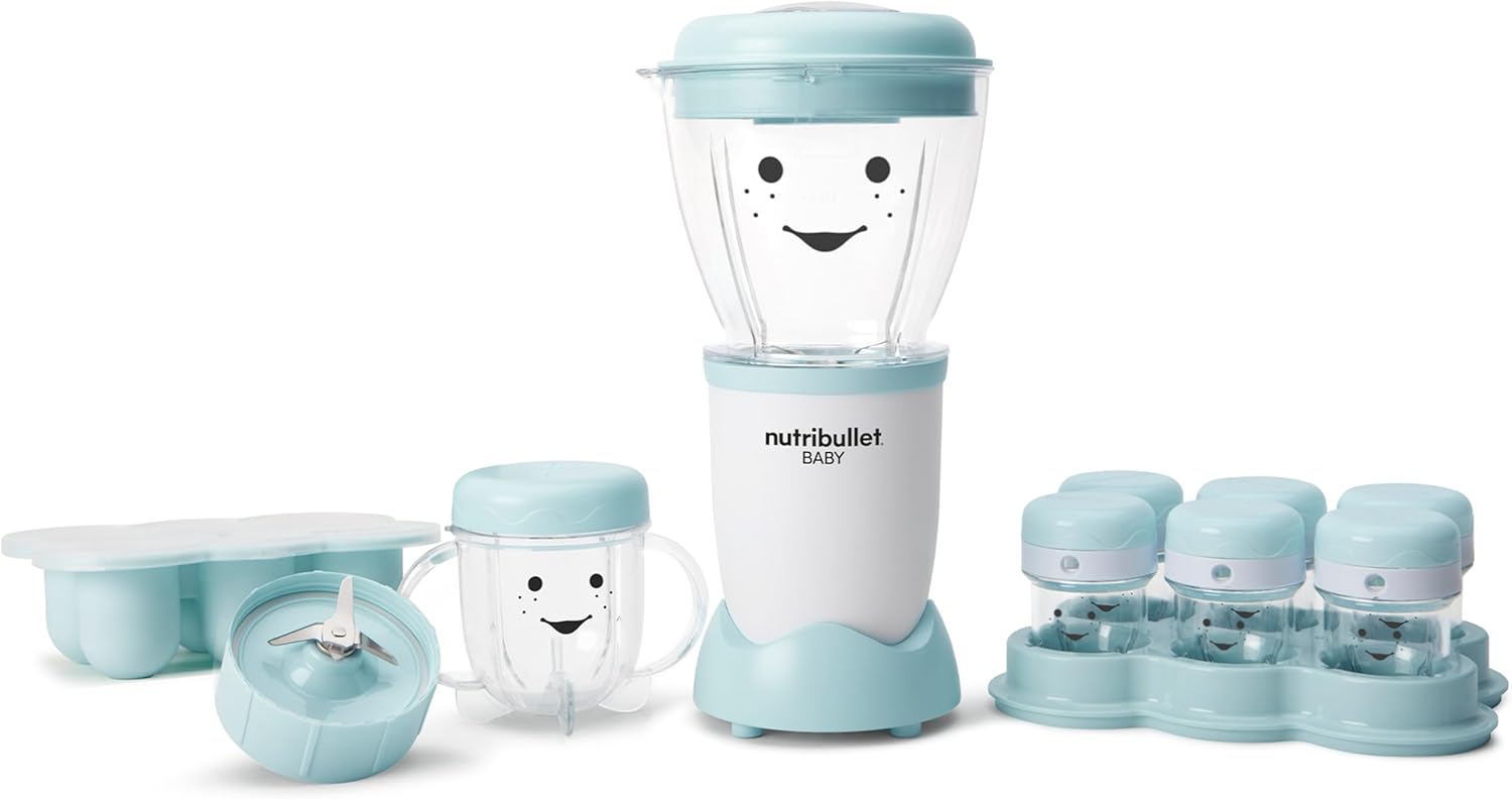 Baby Complete Food-Making System, 32-Oz, White, Blue, Clear