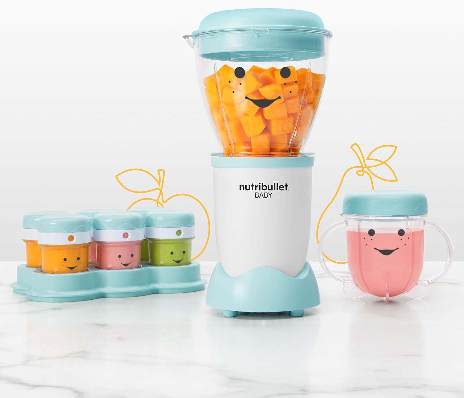 Baby Complete Food-Making System, 32-Oz, White, Blue, Clear