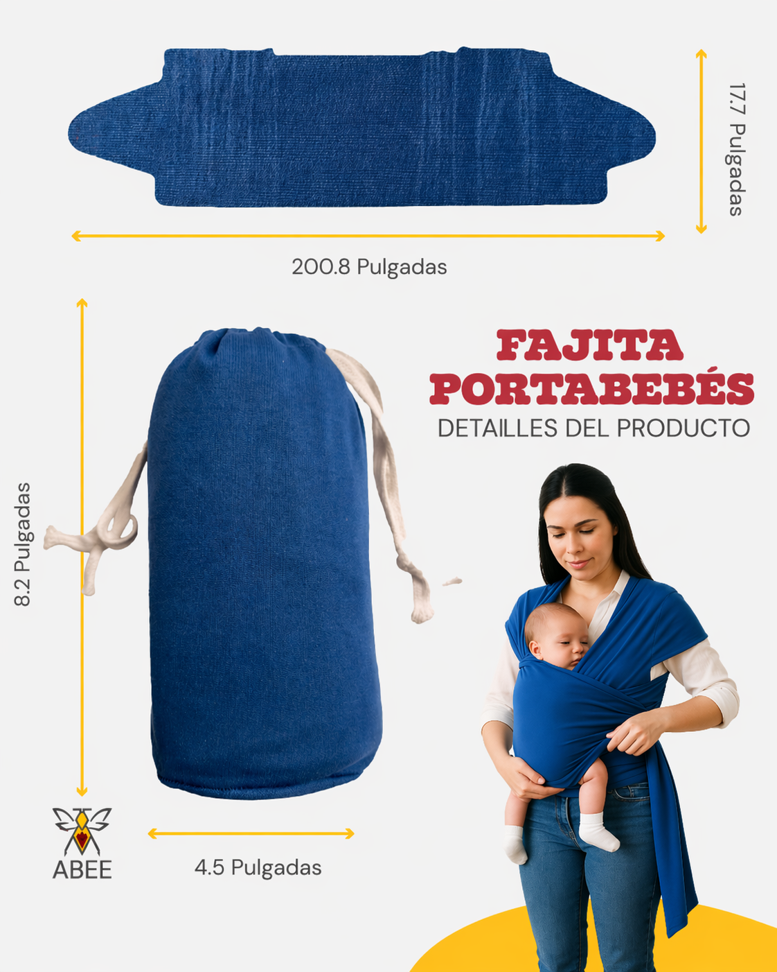 Portabebés ergonómico Abee — Lleva a tu bebé con comodidad, seguridad y amor.