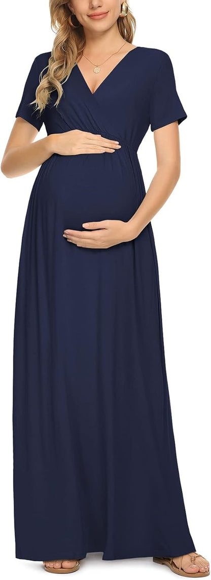 Maternity Maxi Wrap Dress for Women