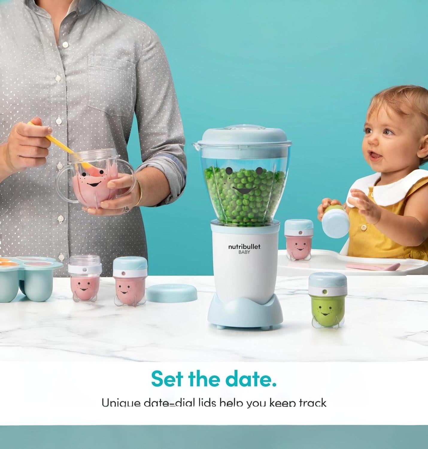 Baby Complete Food-Making System, 32-Oz, White, Blue, Clear